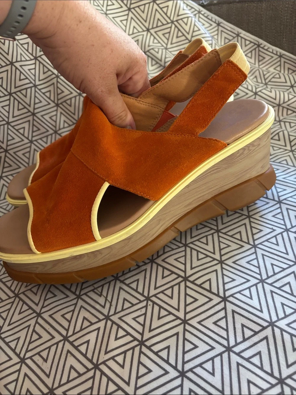 Sorel Women’s Orange Suede Platform Sandals - Comfortable Summer Wedge